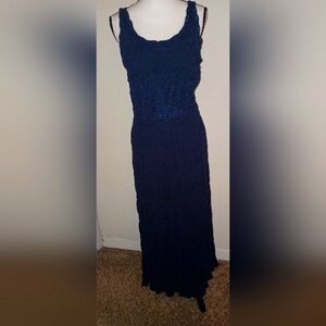 Cristina Navy Blue Gauze Maxi Dress L